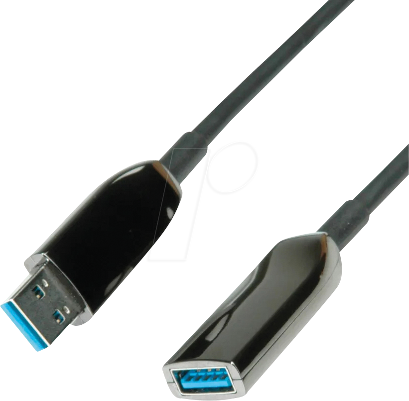 7630049627260 - Roline USB-Kabel USB 32 Gen1 USB-A Buchse USB-A Stecker 10 m Schwarz 12041075