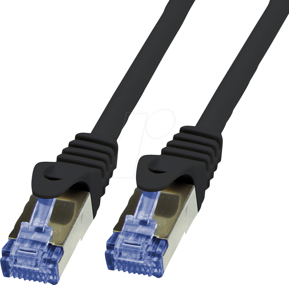 7630049627437 - 21990721 RJ45 Netzwerkkabel Patchkabel CAT 6a S FTP 30 m Schwarz 1 St