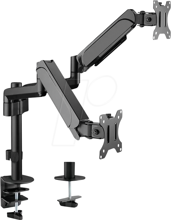 7630049627666 - 17991182 2fach Monitor-Tischhalterung 432 cm (17) - 813 cm (32) Schwarz Neigbar Höhenverstellbar Drehbar