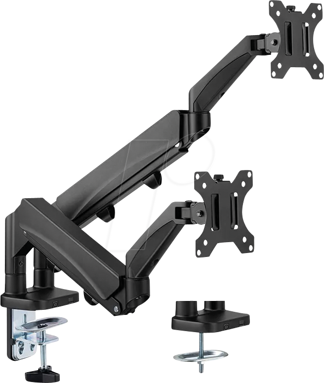 7630049627673 - 17991183 2fach Monitor-Tischhalterung 432 cm (17) - 813 cm (32) Schwarz Drehbar Höhenverstellbar