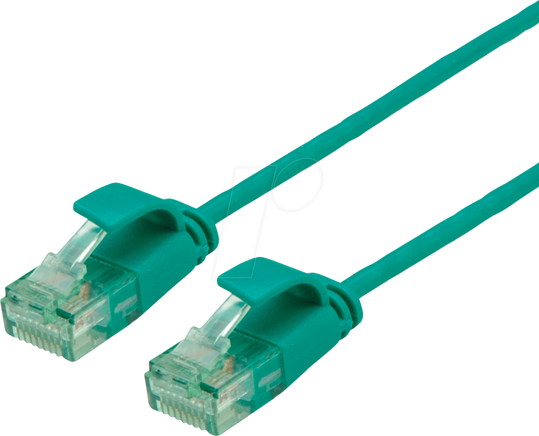 7630049629516 - ROLINE 21453430 - Patchkabel Cat6a (Class EA) UTP Slim grün 015 m