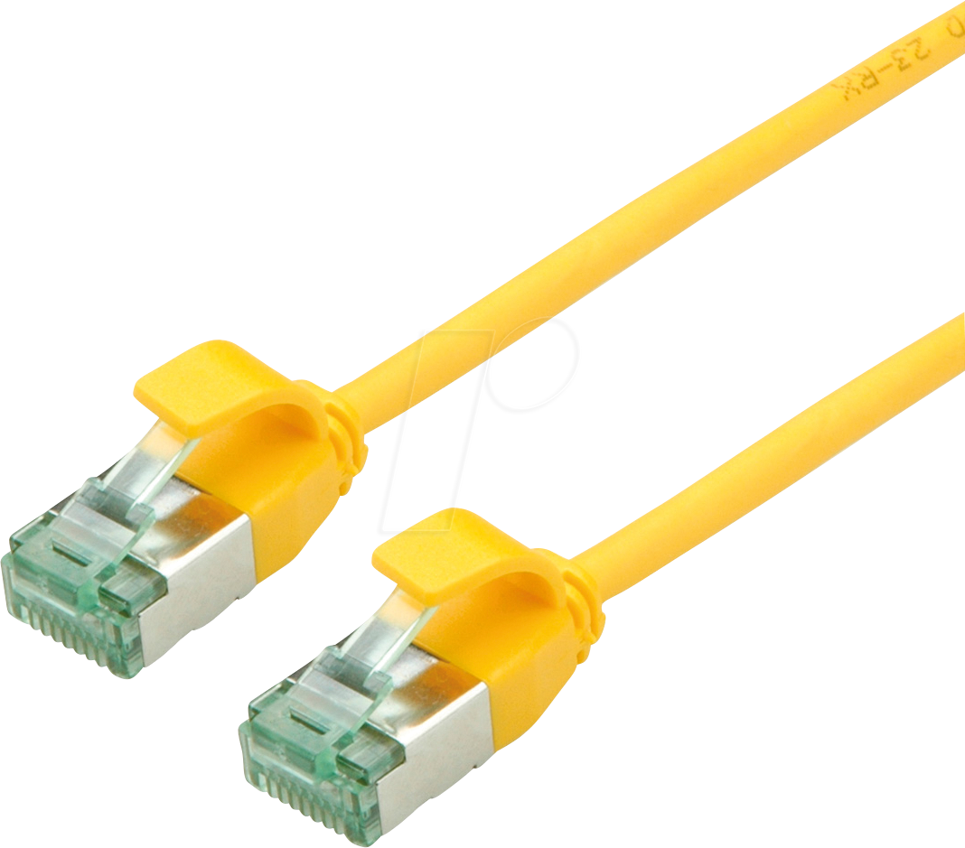 7630049629998 - ROLINE 21453320 - Patchkabel Cat6a (Class EA) U FTP Slim gelb 015 m