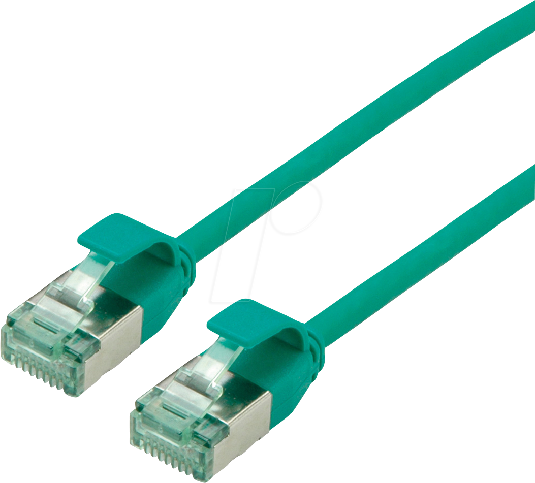 7630049630079 - ROLINE 21453330 - Patchkabel Cat6a (Class EA) U FTP Slim grün 015 m