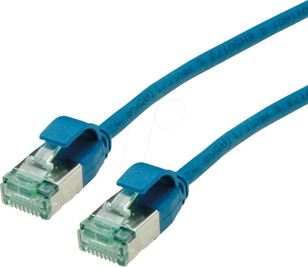 7630049630154 - ROLINE 21453340 - Patchkabel Cat6a (Class EA) U FTP Slim blau 015 m