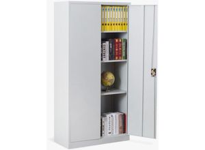 7630377910508 - Office24 - Büroschrank mit 2 Türen für Dokumente mit Schloss 90x40 H180 Tambora Light