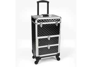 7630377942431 - Bodyline Health And Massage - Trolley Make-up-Koffer mit 2 Schubladen und 4 Rädern Cygnus