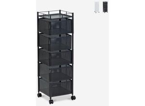 7630377949232 - Ahd Amazing Home Design - Küchenwagen mit Rädern 5 schwenkbare Obstkörbe Avet Plus Farbe Schwarz 7630377949232 - Ahd Amazing Home Design - Küchenwagen mit Rädern 5 schwenkbare Obstkörbe Avet Plus Farbe Schwarz