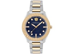 7630615106120 - Schweizer Uhr VERSACE GRECA DOME VE2T00422 Armbanduhren silberfarben (silberfarben goldfarben) Herren Quarzuhren