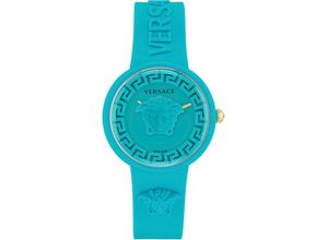 7630615127521 - Quarzuhr VERSACE MEDUSA POP VE6G00423 Armbanduhren blau (türkis) Damen Quarzuhren Armbanduhr Damenuhr Saphirglas Swiss Made analog