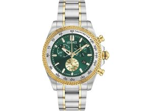 7630615161785 - Chronograph VERSACE VERSACE CHRONO X Armbanduhren silberfarben goldfarben Herren Quarzuhr Armbanduhr HerrenuhrSwiss MadeEdelstahlbandStoppfunktion