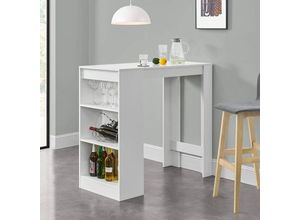 7630702995453 - Ahd Amazing Home Design - Hoher moderner Tisch für Küche und Bar 103 cm hoch mit seitlichen Ablagen Petra