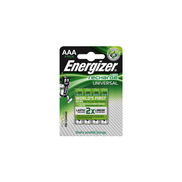 7638900424256 - Akku NiMH Micro aaa HR03 12V 500mAh Universal Pre-charged Retail Blister (4-Pack) - Energizer