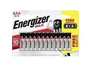 7638900426601 - Max Alkaline Batterie Micro aaa 15 v 8 + 4er Pack - Energizer