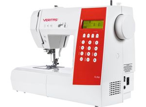 7640105923687 - VERITAS Computer-Nähmaschine Alina Nähmaschinen automatische Vernähfunktion Overlock-Fuß inkl rot (rot weiß) Computernähmaschinen