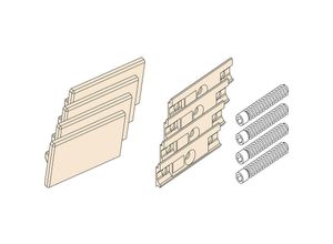 7640122289636 - Regal c Abdeckkappen Set zu DoppeL - Laufschiene Kunststoff grau - Hawa