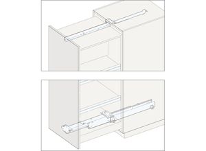 7640122289674 - Forte Schrankauszug Länge 530 mm Tiefe 535 mm kb lichtgrau ral 7035 - Hawa