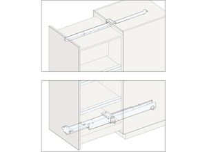 7640122289681 - Forte Schrankauszug Länge 580 mm Tiefe 585 mm kb lichtgrau ral 7035 - Hawa