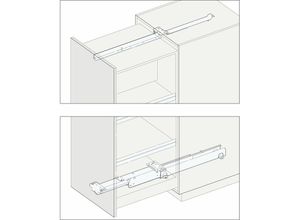 7640122289698 - Forte Schrankauszug Länge 630 mm Tiefe 635 mm kb lichtgrau ral 7035 - Hawa