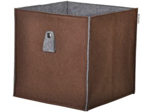 7640136840571 - Atlanta - Filzbox Aufbewahrungsbox Regaleinsatz 34x34x34cm faltbar Mocca