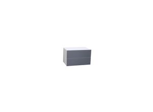 7640136845514 - Atlanta - Schubladencontainer mit 2 Schubladen mit Push-Open-Funktion und Glasfront Smokey Grey