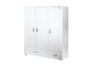 7640136867998 - Miami - Kleiderschrank 3türig mit 2 Schubladen inkl Kleiderstange und 4 Böden Soft-Close Autometallic Lackierung chromfarbene Griffe Füsse und Logo aus hochwertigem Autoschriftzug light grey