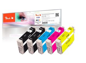 7640164822242 - E128 5 Druckerpatronen (2*bk c m y) ersetzt Epson T1285 C13T12854010 für zB Epson Stylus SX 425 W Epson Stylus SX 435 W Epson Stylus S 22 (wiederaufbereitet)