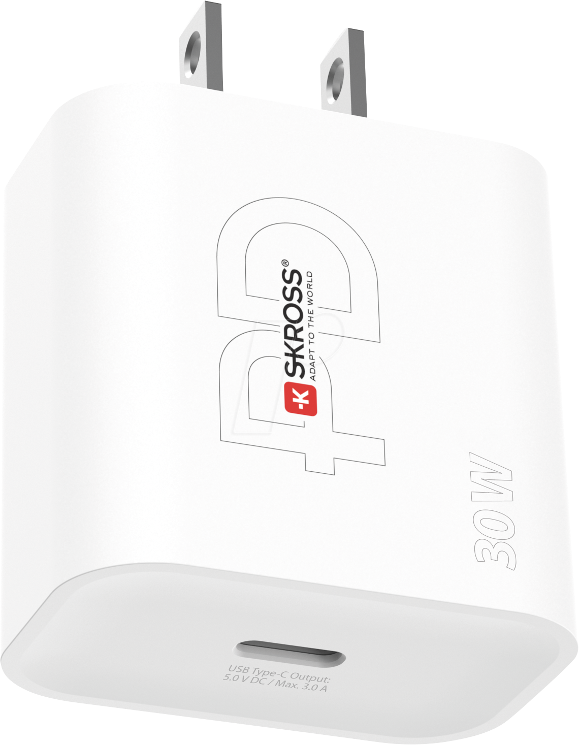 7640166326977 - SKROSS 30WPDUSCN - USB-Ladegerät 30 W 5 - 20 V 3000 mA USB-C(PD)  weiß US