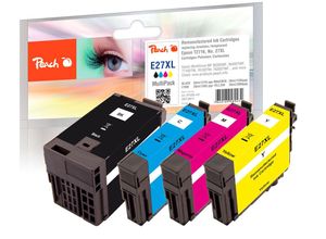 7640169589232 - E27 4 Druckerpatronen XL (bk c m y) ersetzt Epson T2716 No 27XL C13T27164010 für zB Epson WorkForce WF -3600 Epson WorkForce WF -3620 WF (wiederaufbereitet)