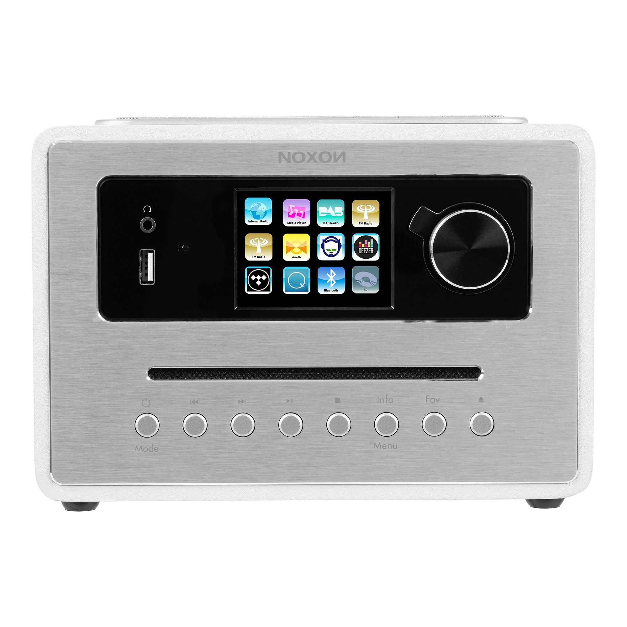 7640172482124 - Noxon iRadio 500 CD Weiss - 360° Soundsystem DAB+   UKW   Internetradio Bluetooth