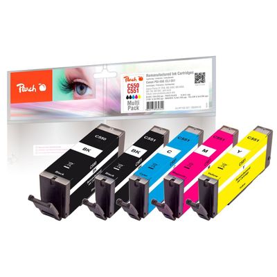 7640173434344 - 320123 - Tinte auf Farbstoffbasis Tinte auf Pigmentbasis - Schwarz - Cyan - Magenta - Foto schwarz - Gelb - Canon - Multi pack - Pixma IP 7200 Series - IP 8700 Series - IX 6800 Series - MG 5400 Series - MG 5500 Series - MG 5600 - 1