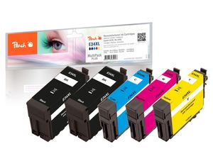 7640173439097 - E34 XL 5 Druckerpatronen XL (2*bk c m y) ersetzt Epson No 34XL T3471*2 T3472 T3473 T3474 für zB Epson WorkForce Pro WF -3700 (wiederaufbereitet)