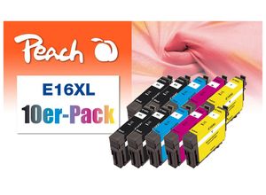 7640182386979 - E16 XL 10 Druckerpatronen XL (2*bk bk c m y) ersetzt Epson No 16XL C13T16364010 für zB Epson WorkForce WF -2010 W (wiederaufbereitet)