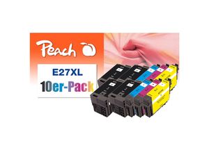 7640182387006 - E27 10 Druckerpatronen XL (2*bk bk c m y) ersetzt Epson T2716 No 27XL C13T27164010*2 für zB Epson WorkForce WF -3600 (wiederaufbereitet)