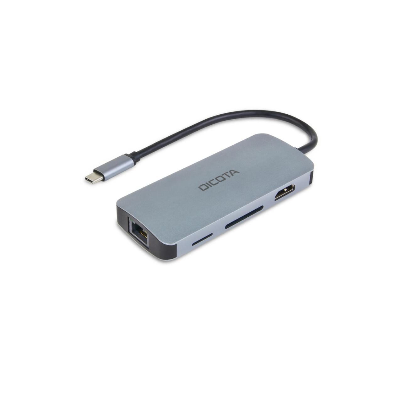 7640239421394 - Zubehör PC 8 Port USB-C® (USB 32 Gen 2) Multiport Hub mit Aluminiumgehäuse mit eingebautem Netzwerk-Anschluss mit eingebautem SD-Kartenleser mit