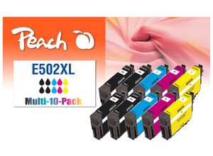 7640460544367 - E502 XL 10 Druckerpatronen XL (4*bk 2*c m y) ersetzt Epson No 502XL für zB Epson Expression Home XP -5100 Epson Expression Home XP -5105 (wiederaufbereitet)