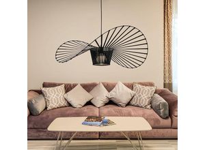 7661577721212 - ZMH - Pendelleuchte Esstisch Hängelampe Schwarz - Modern Esszimmerlampe Vintage Esstischlampe E27 Wohnzimmer Hutdesign-Hängeleuchte Höhenverstellbar