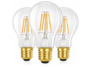 7661577725340 - Led Lampe E27 Glühbirne 3ER A60 Vintage Edison Leuchtmittel 4W 2700K Warmweiss Glühlampe Retro Filament Birnen Bulb Energiesparlampe für Haus Café