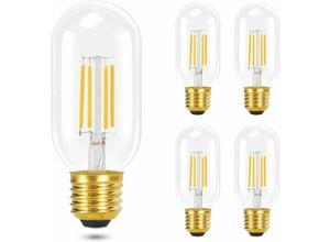 7661577725968 - E27 led Warmweiss Glühbirnen Vintage - T45 led Leuchtmittel Lampe E27 Birnen 4W 2700K Energiesparlampe Light Bulbs Retro Edison Glühlampen Filament
