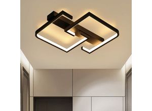 7661577805608 - ZMH - Deckenlampe led Deckenleuchte Schwarz Klein Flurlampe 19W 30CM Küchenlampe Modern Schlafzimmerlampe Warmweiß 3000K Geometrie Design Lampe für