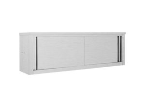 7683597146882 - Hommoo - Wandhängeschrank mit Schiebetüren 150x40x50 cm Edelstahl YQvidaXL51054DE