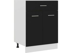 7683597268331 - Hommoo - Schubunterschrank Schwarz 60x46x815 cm Spanplatte YQvidaXL801229DE