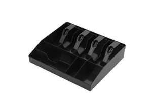 7688675314443 - Ejlife - Registrierkasse 32cmx27cm 4 Bill 4 Slots Insert Tray Ersatz Geld Münzkasse Ordentlich Aufbewahrungsbox (Schwarz)