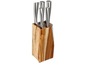 7695123036406 - Sweiko - Messerblock mit 5 Messern Acacia Secret de Gourmet