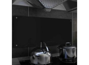 7698523637860 - Sweiko - Küchenrückwand Schwarz 90 x 40 cm Hartglas VDFF14502DE