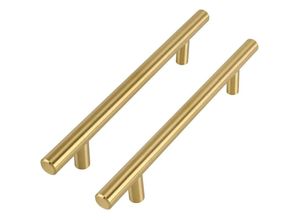 7734759915225 - Jnsongs - 10 Stück Küchengriffe Schrank Schublade Schrank Türgriff für Kleiderschränke Schubladen - Gold 128mm