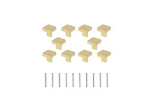 7734759916468 - Jnsongs - 10 Stück Schrankknöpfe Quadratischer Schubladenknöpfe mit Schrauben Möbelgriffe 25mm Türknauf für Schrank Kommode Kleiderschrank - Gold