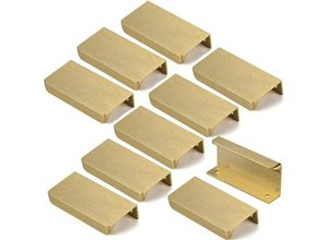 7734759916543 - 10pcs Versteckter SchrankgriffeSchrank Unsichtbarer Möbelgriff aus Aluminiumlegierung Schubladenknöpfe mit Schrauben für Küchenschränke - 96mm Gold