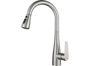 7734759917366 - Jnsongs - Wasserhahn Küche Küchenarmatur mit Handbrause Küche mit Brause 2 Wasserstrahlarten - Chrom