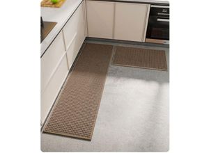 7734759920434 - Jnsongs - Küchenteppich Vor der Spüle Gewebte Küchenläufer Saugfähig für Schlafzimmer Wohnzimmer Büro - Braun 45x120cm