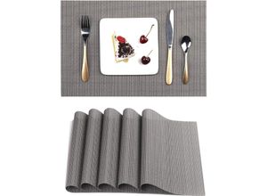 7734759930631 - Jnsongs - Tischsets Abwaschbar 6er Set Platzset pvc Hitzebeständig Rutschfest Platzdeckchen für Küche Speisetisch Hotel 45x30cm - Grün